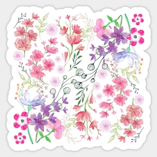 Watercolor Flowers_White Background Sticker